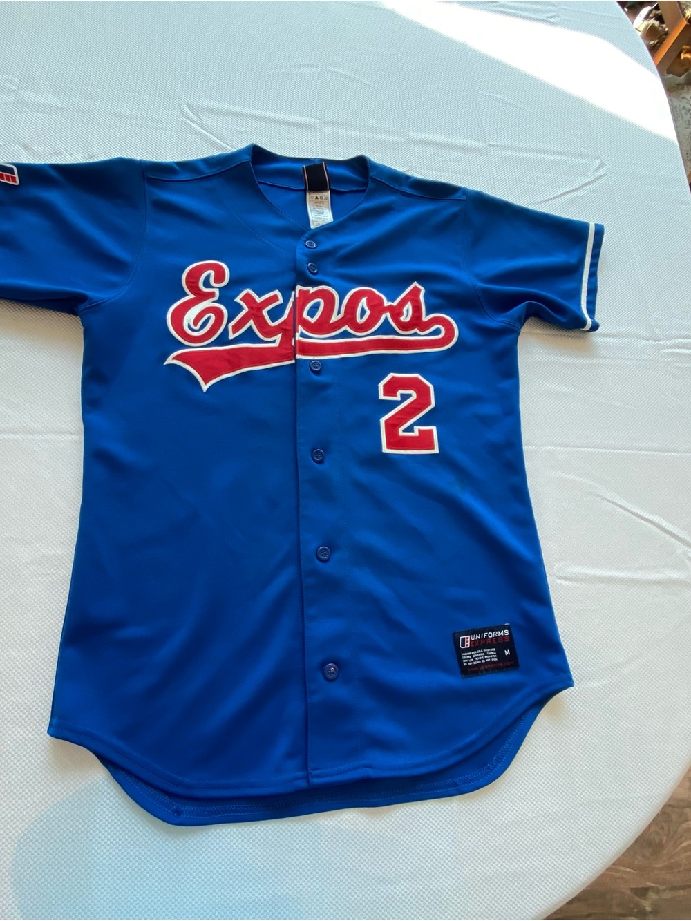 Montreal Expos Jersey 2 Express Blue Button-Up Jersey size men’s M